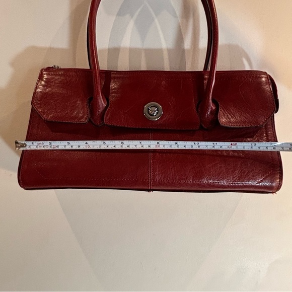WILSON LEATHER Red Leather Handbag Shoulder Bag Zipper Magnetic Closure Purse - Picture 2 of 9
